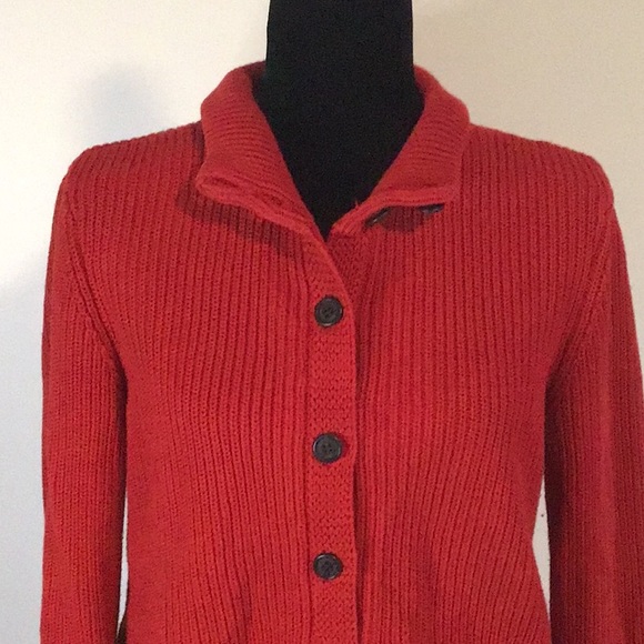 Ralph Lauren Red Button Down Sweater - Picture 1 of 10